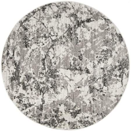 Safavieh 8 x 8 ft. Skyler Power Loomed Round Area Rug; Grey & Ivory SKY186K-8R